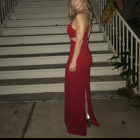 Minuet Formal Red Dress with Cut-Out Sides - Small - Picture 1 of 4